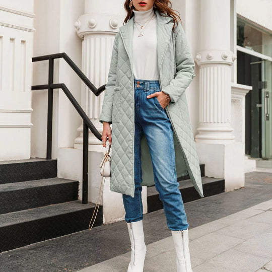 Damen Steppmantel mit eleganter Taillierung und praktischen Taschen R&B