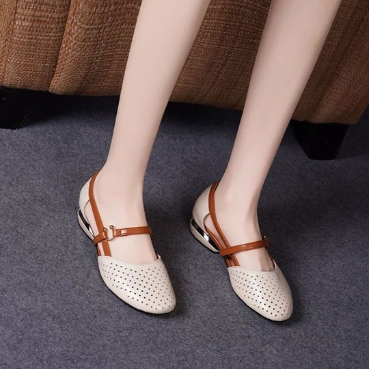 Damen Ballerinas mit luftigen Perforationen und eleganter Doppelriemenführung R&B