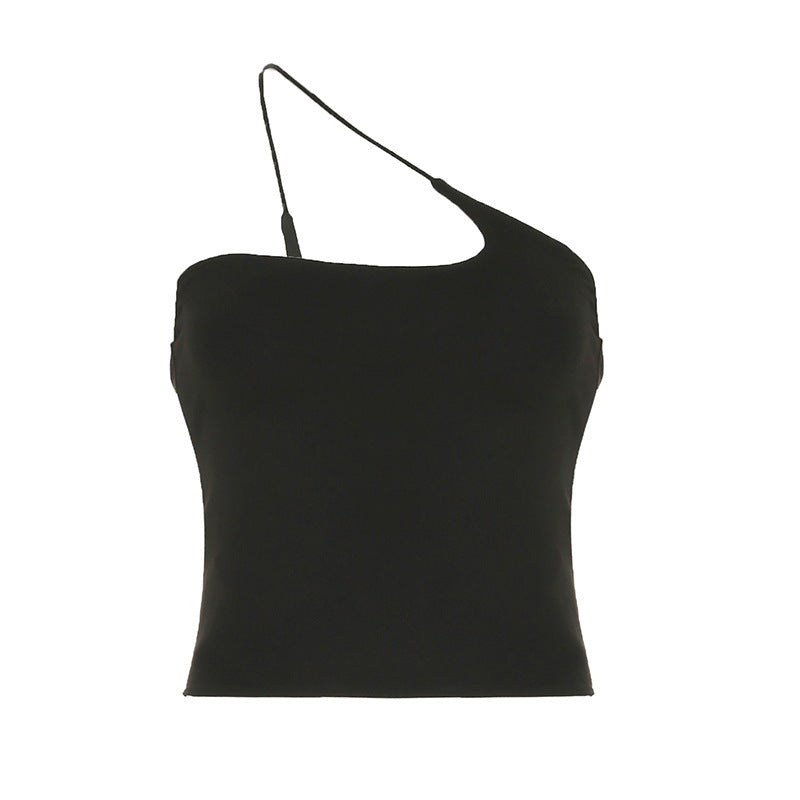 Damen Elegantes One-Shoulder Top aus elastischem Stoff R&B