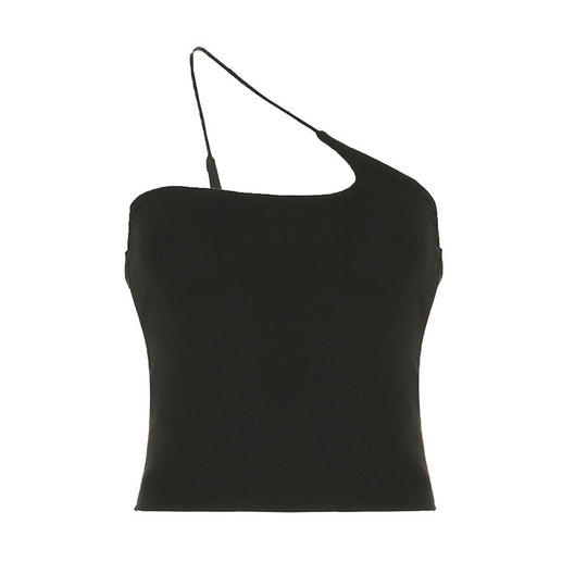 Damen Elegantes One-Shoulder Top aus elastischem Stoff R&B