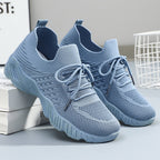 Damen atmungsaktive und flexible Fitness-Sneaker mit elastischer Schnürung R&B