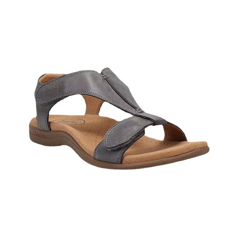 Damen Bequeme Sandalen mit verstellbaren Riemen und anatomischem Fußbett R&B