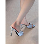 Damen elegante Mules mit raffiniertem Rüschendesign R&B