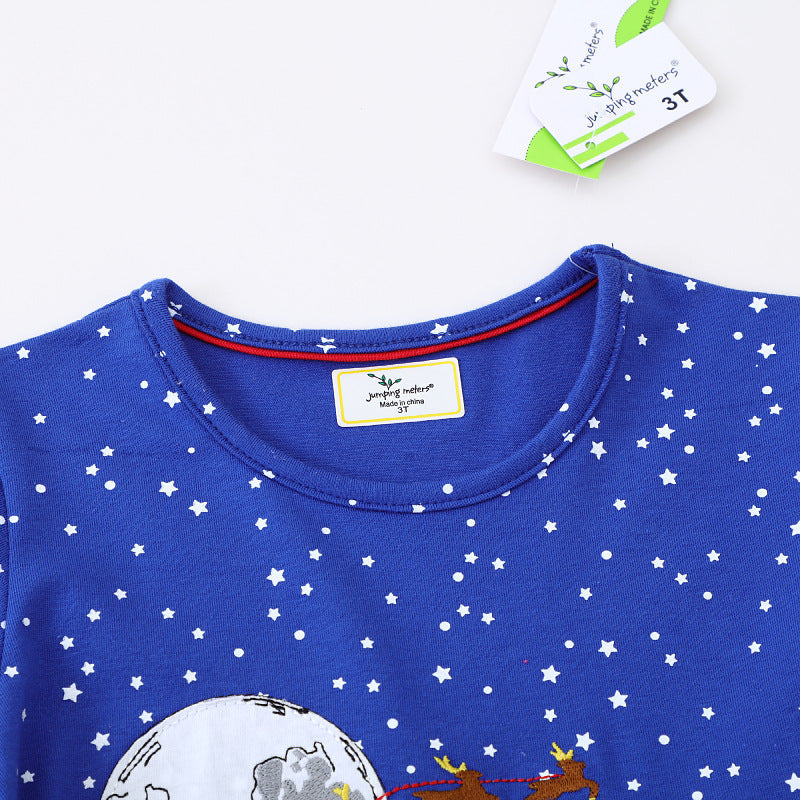 Mädchen Langarmkleid mit Weihnachtsmotiv R&B