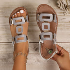 Damen elegante Sandalen mit modischen Schnallen R&B