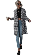 Damen Karierter Longblazer mit elegantem Schnitt R&B