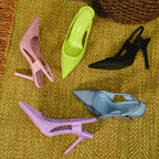 Damen Elegante Slingpumps mit spitzem Schnitt und hohem Absatz R&B