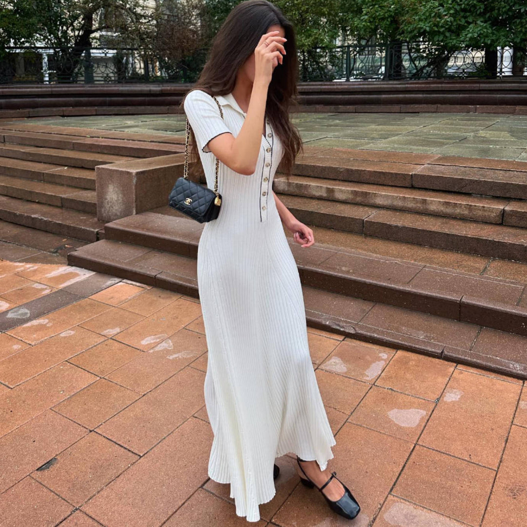 Damen Midi-Kleid mit feiner Rippstruktur R&B