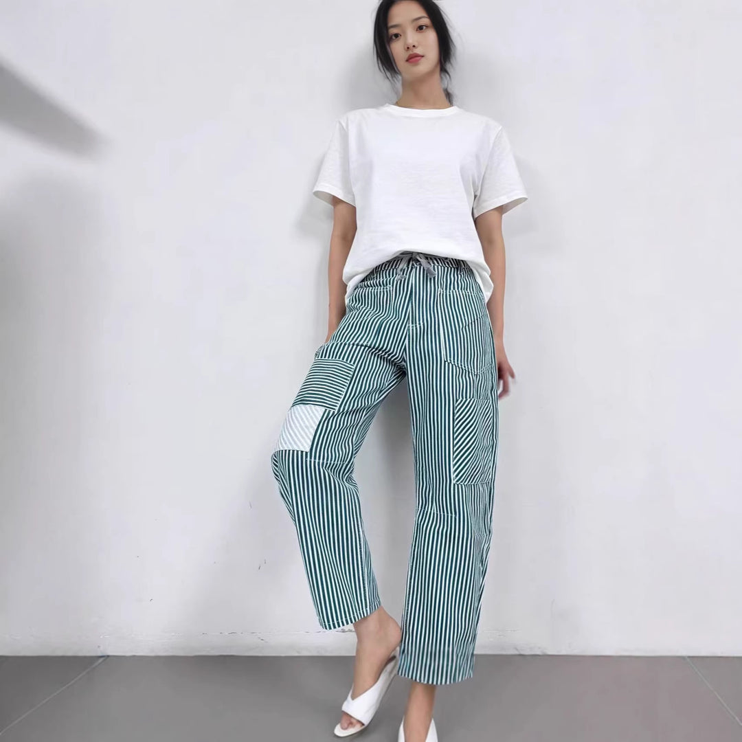 Damen weite Cargo-Hose mit praktischen Taschen und einzigartigem Design R&B