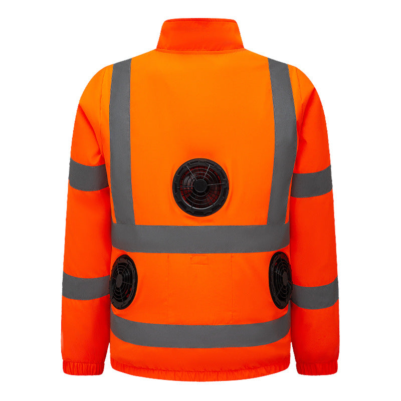 Unisex nan hochsichtbare Warnjacke mit reflektierenden Streifen und multifunktionalen Außentaschen R&B