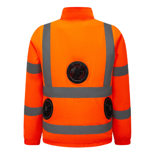 Unisex nan hochsichtbare Warnjacke mit reflektierenden Streifen und multifunktionalen Außentaschen R&B