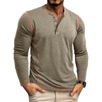 Herren Langarmshirt mit Knopfleiste R&B