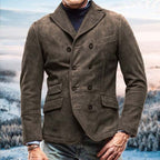 Herren eleganter Wildblazer mit doppelter Knopfleiste und praktischen Taschen R&B
