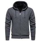Herren sportliche Fleecejacke mit hohem Kragen und Reißverschluss R&B