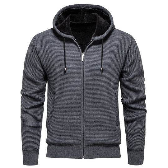 Herren sportliche Fleecejacke mit hohem Kragen und Reißverschluss R&B