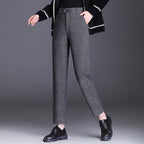 Damen elegante Hochbund Stoffhose