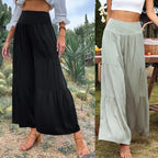 Damen Weit geschnittene Sommerhose mit elastischem Bund und fließendem Schnitt R&B