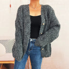 Damen Strickjacke mit luxuriöser Struktur und eleganten Knopfdetails R&B