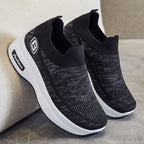 Damen nan atmungsaktive Strick-Sneaker mit Plateau-Sohle und elastischer Sockenkonstruktion R&B