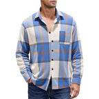 Herren nan oversized kariertes Flanellhemd mit Brusttasche und klassischem Knopfverschluss R&B