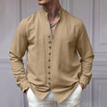 Herren Langarm-Hemd mit modernen Knopfdetails und zeitlosem Design R&B