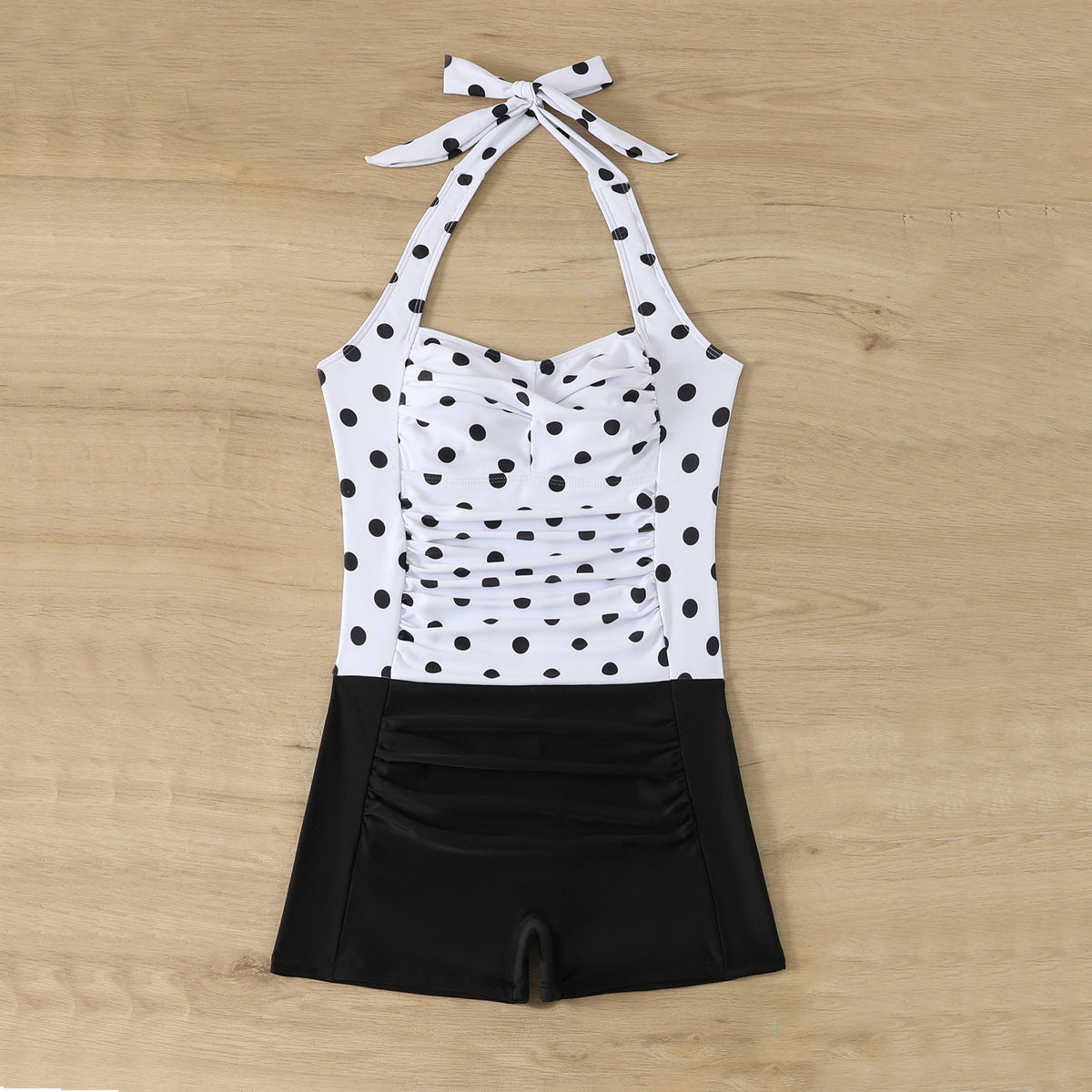 Damen Einteiliger Badeanzug mit Rüschendetails und Hüftshorts R&B
