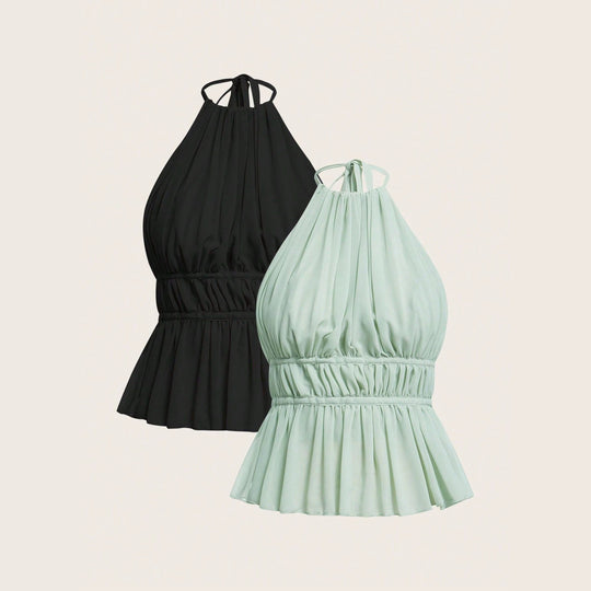 Damen Charmantes Schleifen-Top mit Rüschendetails R&B