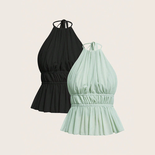 Damen Charmantes Schleifen-Top mit Rüschendetails R&B