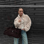 Damen Schockierende Kurzjacke aus luxuriösem Kunstfell