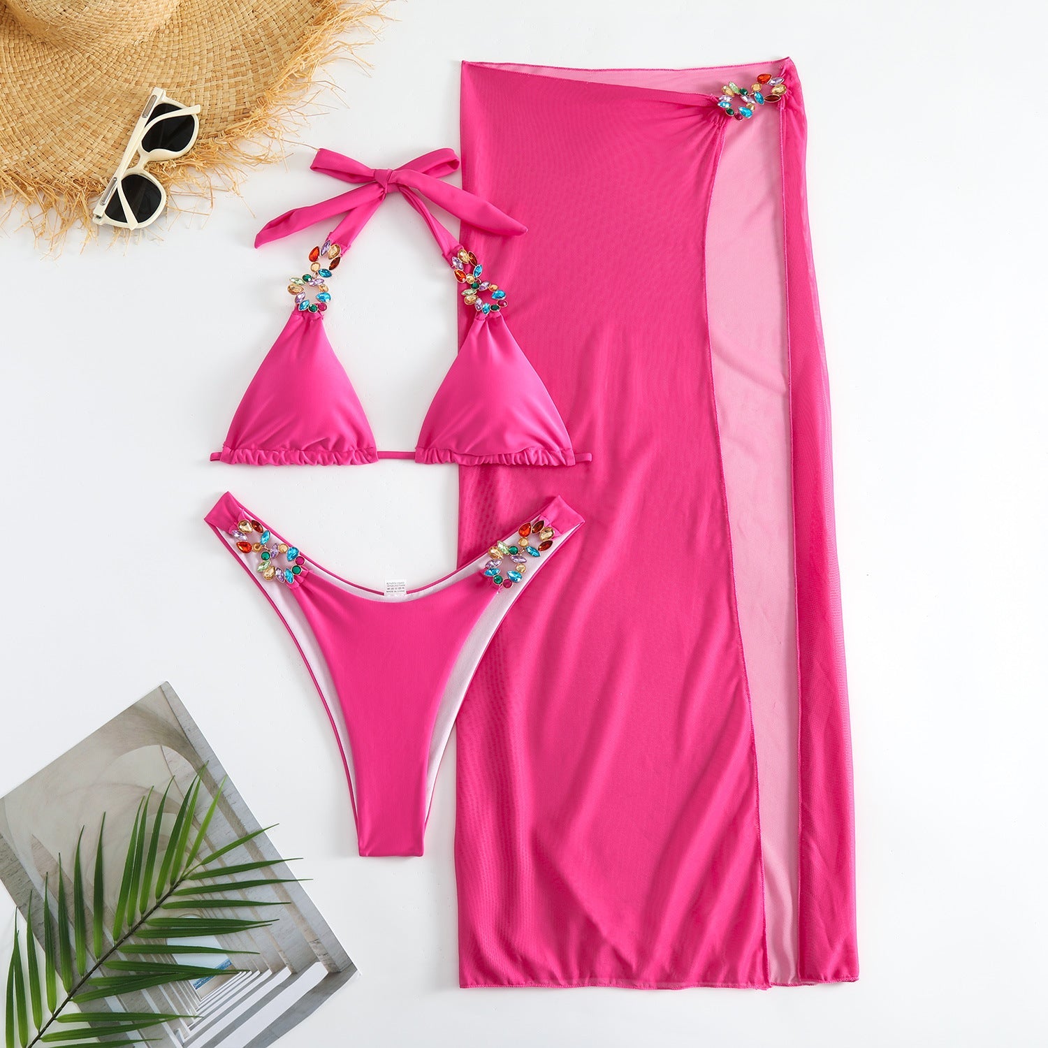 Damen Bikini-Set mit verzierten Trägern R&B