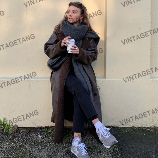 Damen oversized Steppmantel R&B