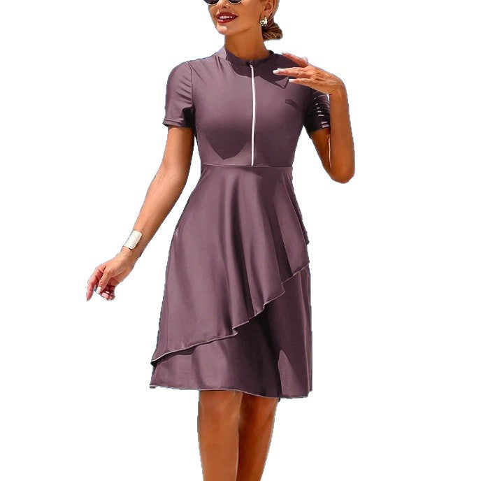 Damen Elegantes Strandkleid mit Rüschendesign R&B
