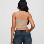 Damen Crop Top mit feinen Rippdetails