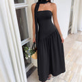 Damen Elegantes Maxikleid mit asymmetrischem Saum und schickem Trägerdesign R&B