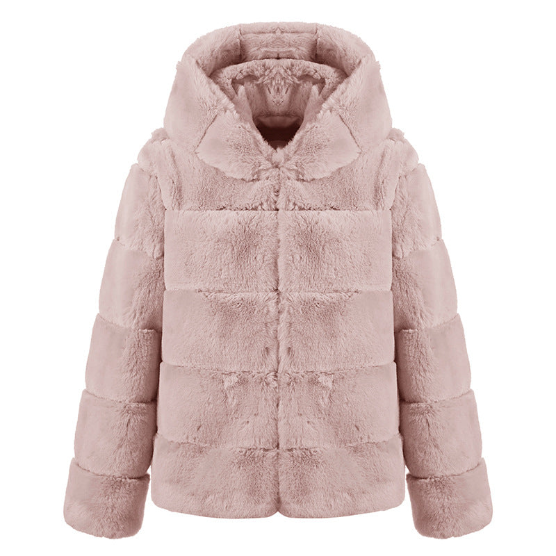 Damen weiche Fleecejacke mit Kapuze R&B