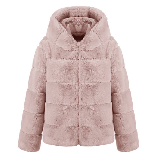 Damen weiche Fleecejacke mit Kapuze R&B