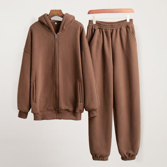 Damen Bequemes Freizeit-Set mit Kapuze und elastischem Bund R&B