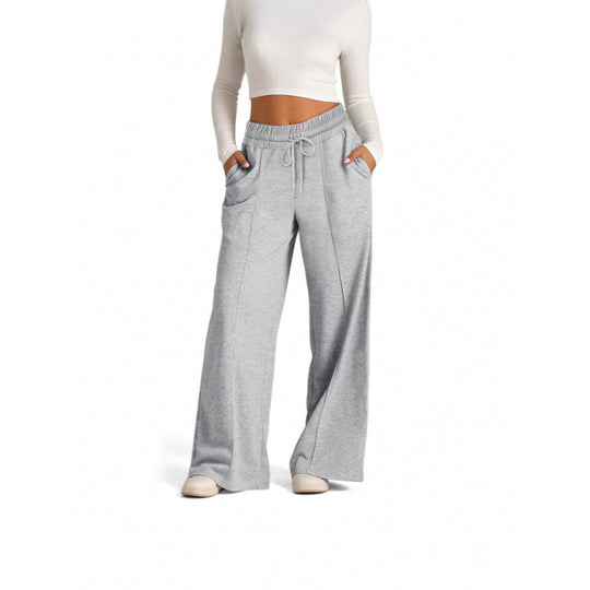 Damen breite Jogginghose mit elastischem Bund und seitlichen Eingrifftaschen R&B