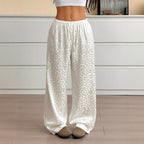 Damen Lässige Palazzo-Hose mit elastischem Bund und trendigem Leopardenmuster