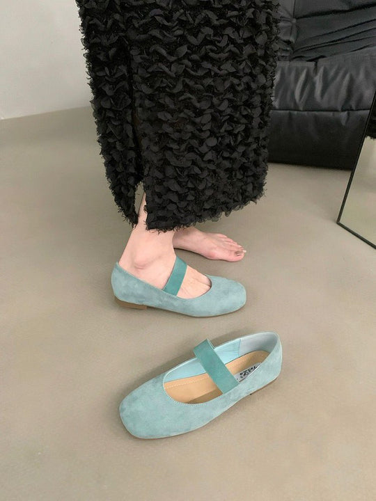 Damen elegante Mokassins mit modischem Riemchen und funkelnder Schnalle R&B