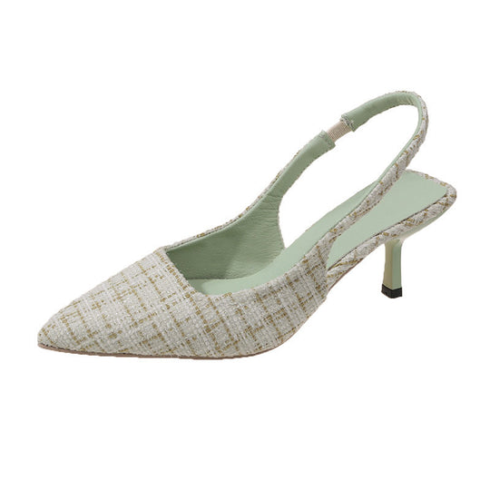 Damen stilvolle Slingback-Pumps aus strukturiertem Stoff mit eleganter Fersengestaltung R&B