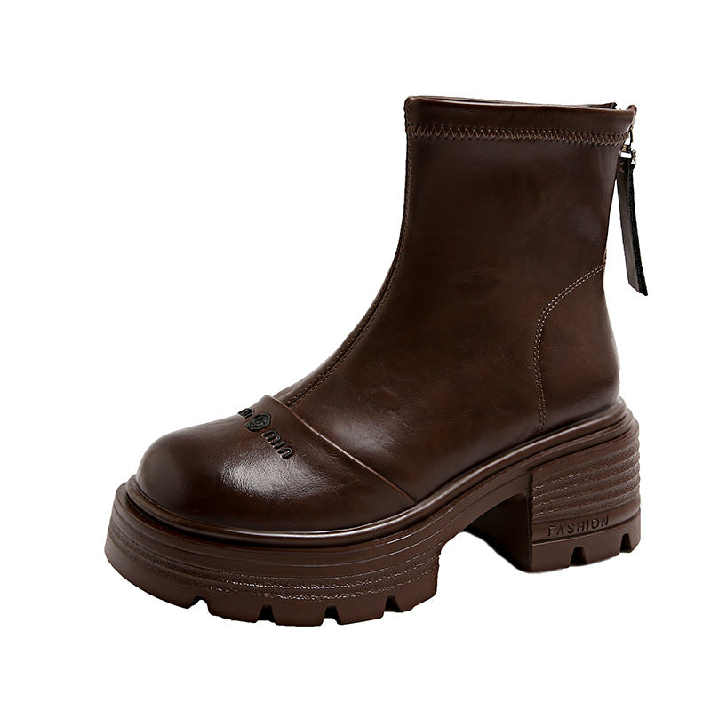 Damen modische Ankle Boots mit robustem Profil und praktischer Zipperöffnung R&B