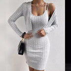 Damen Strickkleid mit geöffnetem Cardigan R&B