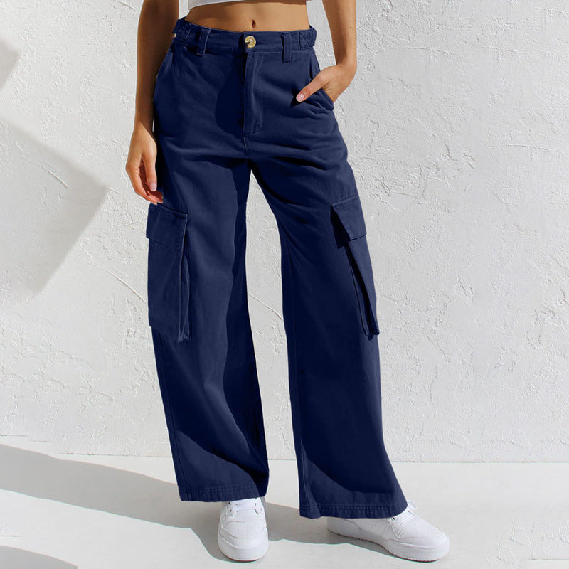 Damen Cargo-Hose mit weitem Bein und praktischen Taschen R&B