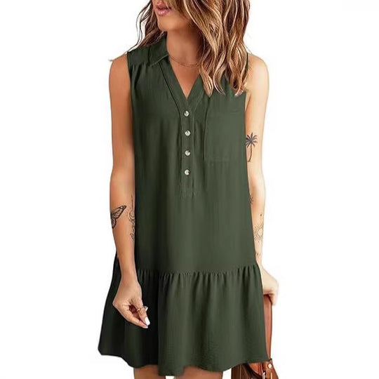 Damen Hemdblusenkleid mit geschmeidigem Fall und elegantem Rüschenabschluss R&B