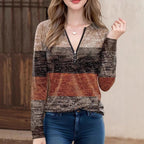 Damen Pullover mit Reissverschluss und strukturiertem Design R&B