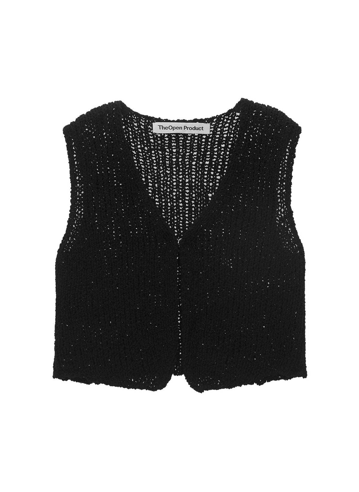 Damen luftiges Strickoberteil mit V-Ausschnitt und offener Front R&B