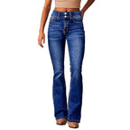 Damen Bootcut Jeans mit hohem Bund und modernem Waschung R&B