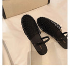 Damen offene Mules mit netzartigem Design und komfortablem Fußbett