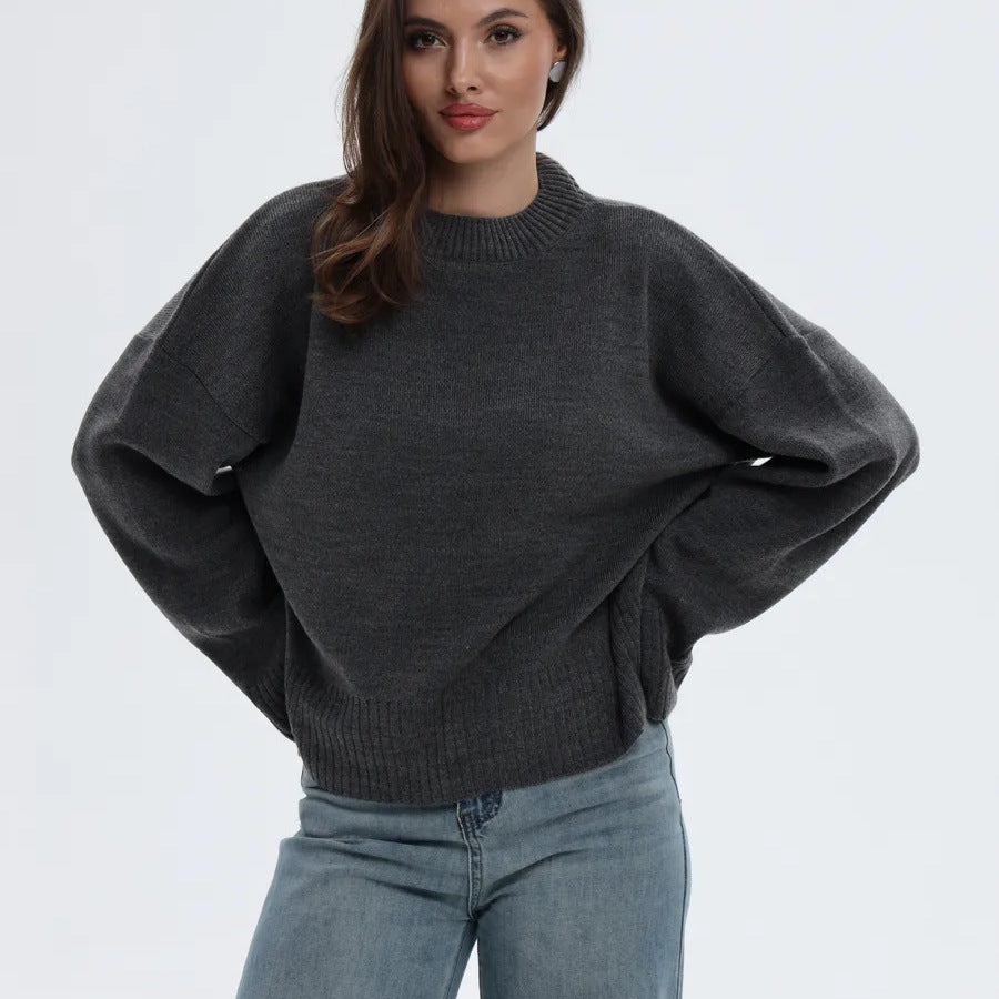 Damen Bequemer Pullover mit Oversized-Schnitt und breiten Ärmeln R&B